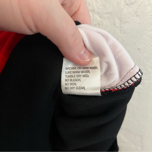 Exclusively Misook Red/Black Colorblock Stretch Pencil Dress Size Large - Picture 8 of 8